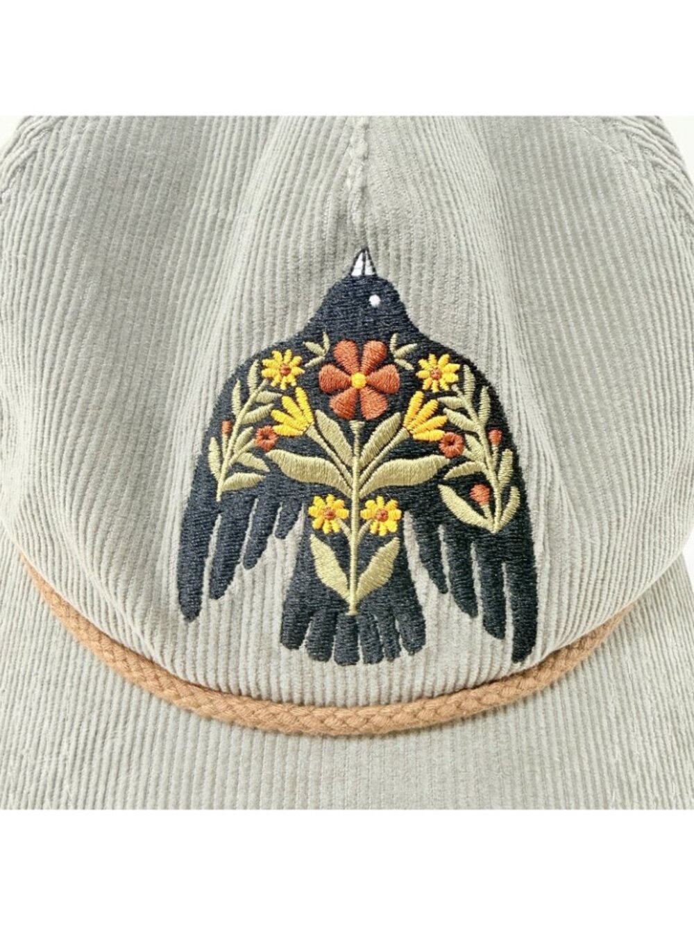 Trailcoast Bloomwing Baseball Hat Cap Trucker Bird Embroidered Corduroy Snapback - Picture 10 of 12
